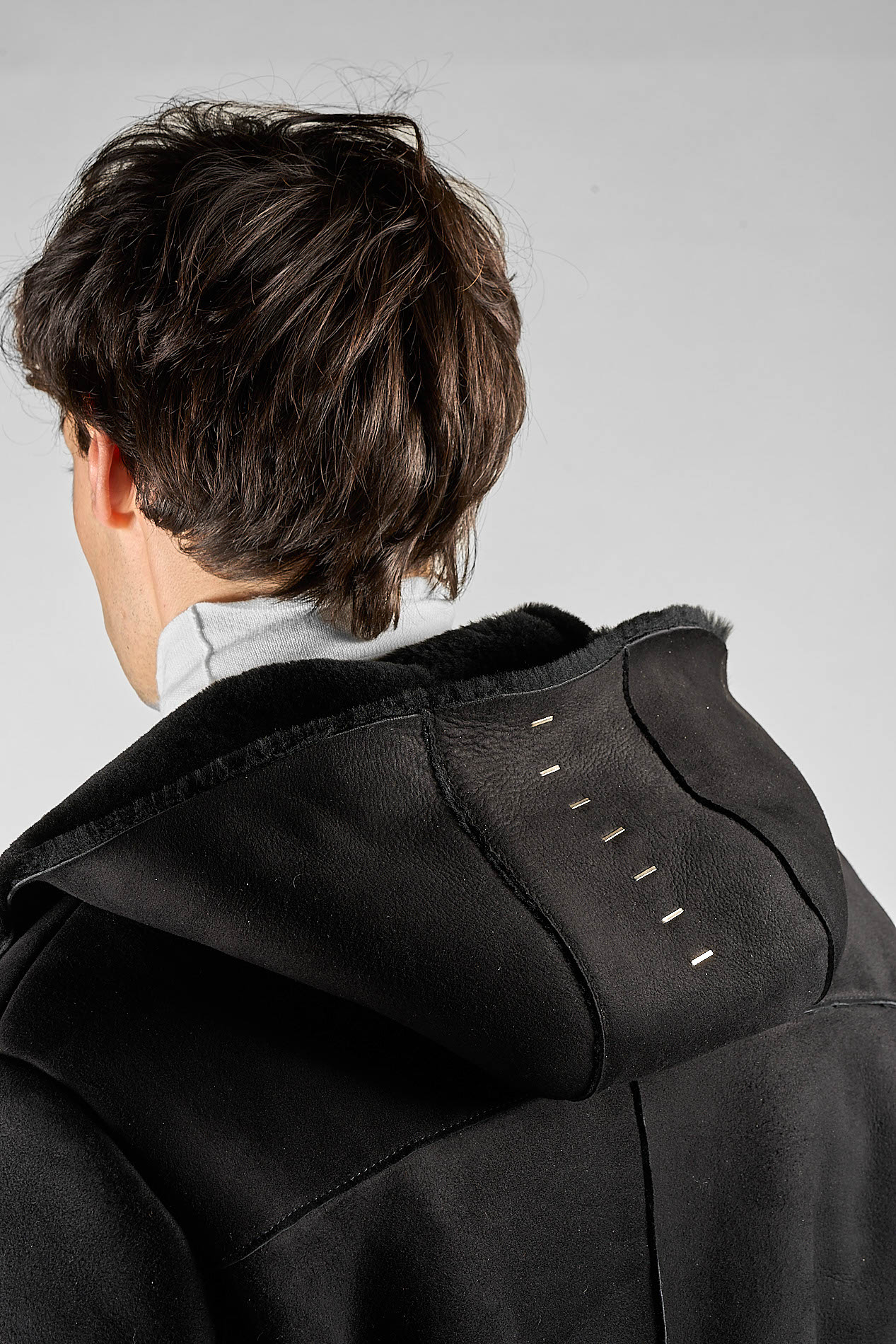 DANIELE BASTA LEATHER AND SILVER JACKET